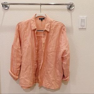 Topshop Coral Button Up Shirt